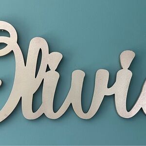 Wooden Metallic Olivia Wall Sign